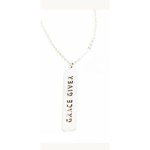 JAECI silver GRACE GIVER cutout necklace